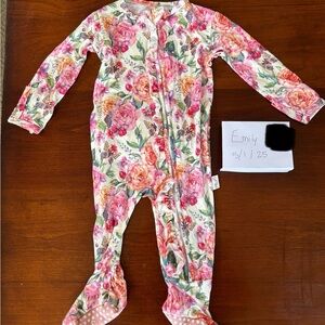 Ellie K floral bamboo girls footie